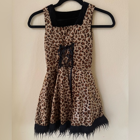 Halloween Other - Leopard Girl's Halloween Costume Size Medium 8-10x Dress, Tail, Gloves and Nose